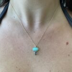 Yellow Gold Turquoise & London Blue Topaz Briolette Necklace