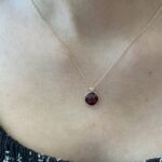 Yellow Gold Garnet Briolette Necklace