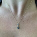 Yellow Gold Pear-Shaped London Blue Topaz Briolette Necklace