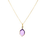 Yellow Gold Amethyst Briolette Necklace