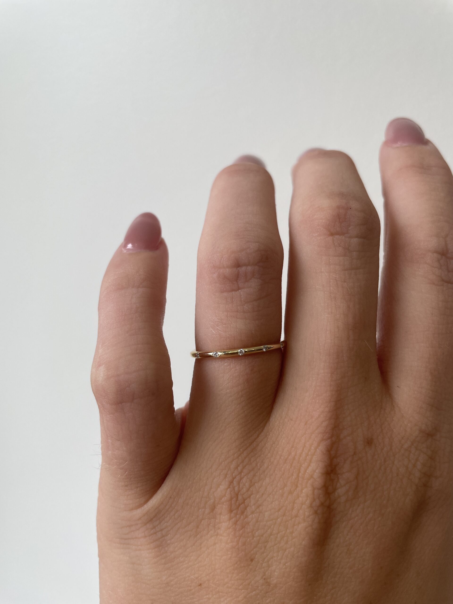 Yellow Gold Stacking Band with Diamonds