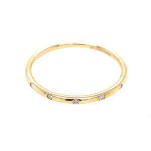 Yellow Gold Stacking Band with Diamonds
