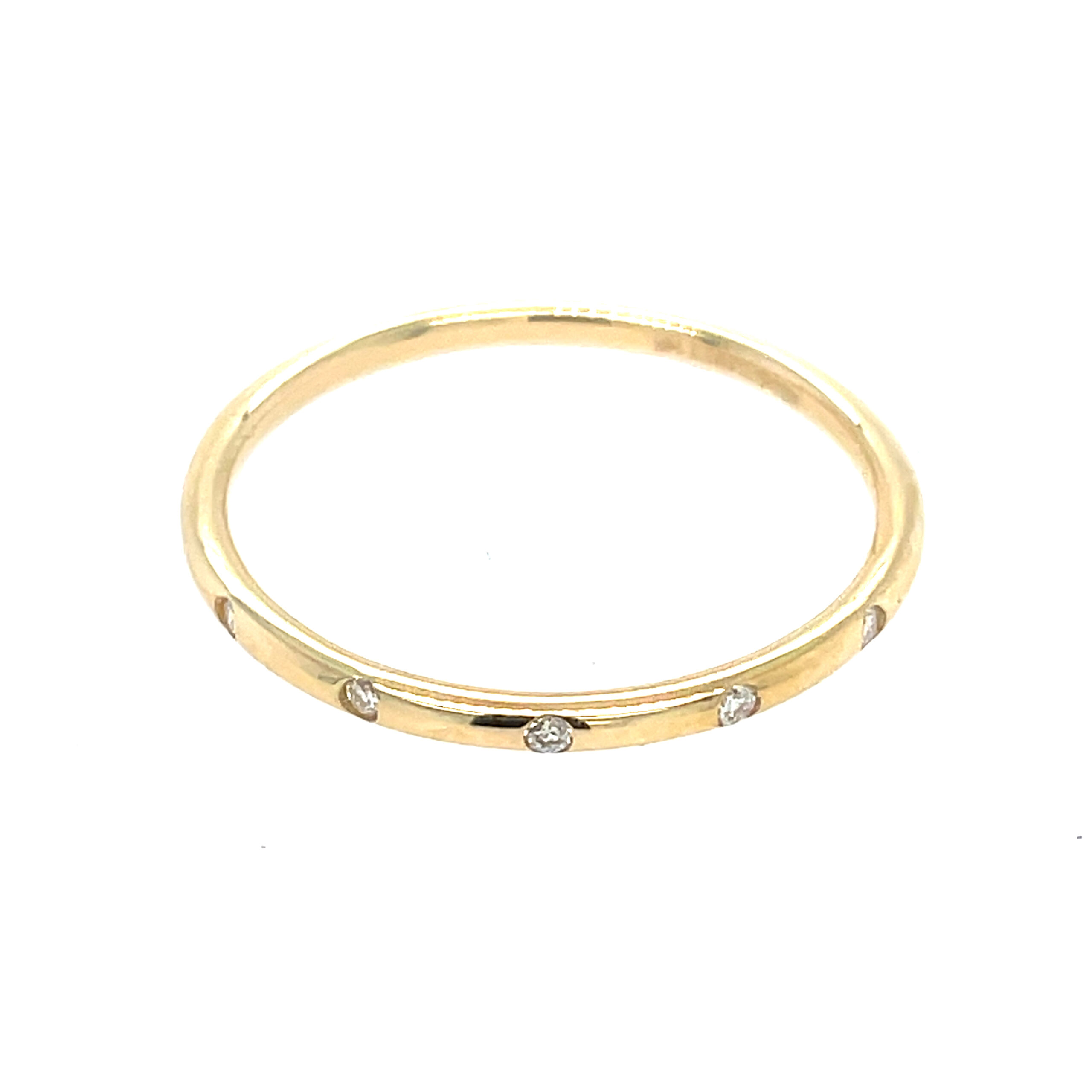 Yellow Gold Stacking Band with Diamonds