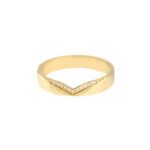 Yellow Gold Diamond Chevron Band