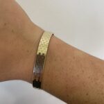 Estate: Yellow Gold Polished Brick-Patterned Bracelet