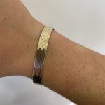 Estate: Yellow Gold Polished Brick-Patterned Bracelet