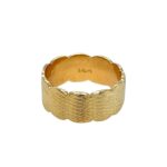 Estate: Yellow Gold Brushed Scallop Band