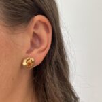 Estate: Yellow Gold Octagon Stud Citrine Earrings