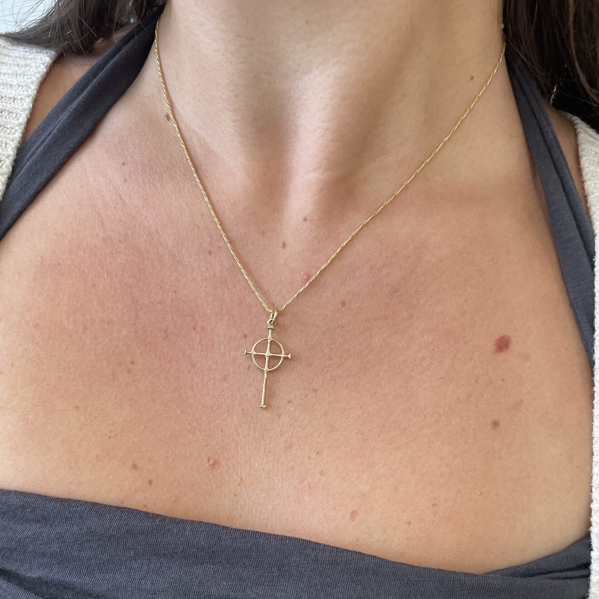 Estate: Yellow Gold Celtic Cross Necklace