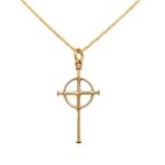Estate: Yellow Gold Celtic Cross Necklace