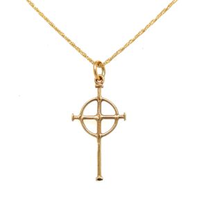 Estate: Yellow Gold Celtic Cross Necklace