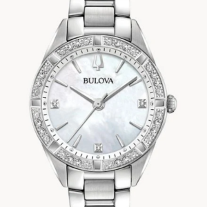 Ladies' Bulova Sutton Watch with Stainless Steel Case + Mother-of-Pearl Dial