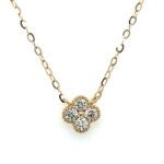 Yellow Gold Diamond Quatrefoil Necklace