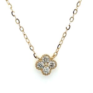Yellow Gold Diamond Quatrefoil Necklace