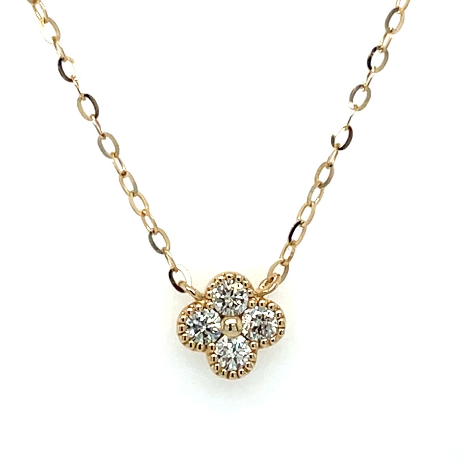 Yellow Gold Diamond Quatrefoil Necklace