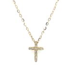 Yellow Gold Diamond Cross Necklace