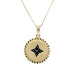 Yellow Gold Black Diamond Pendant Necklace