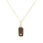 Yellow Gold Pendant Necklace with Diamond Accent