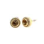 Yellow Gold Citrine Stud Earrings