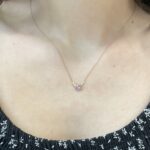 Yellow Gold Pink Sapphire and Diamond Necklace