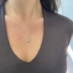 White Gold Peridot & Diamond Necklace
