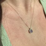 Yellow Gold Amethyst Necklace with Diamonds