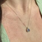 Yellow Gold Amethyst Necklace with Diamonds