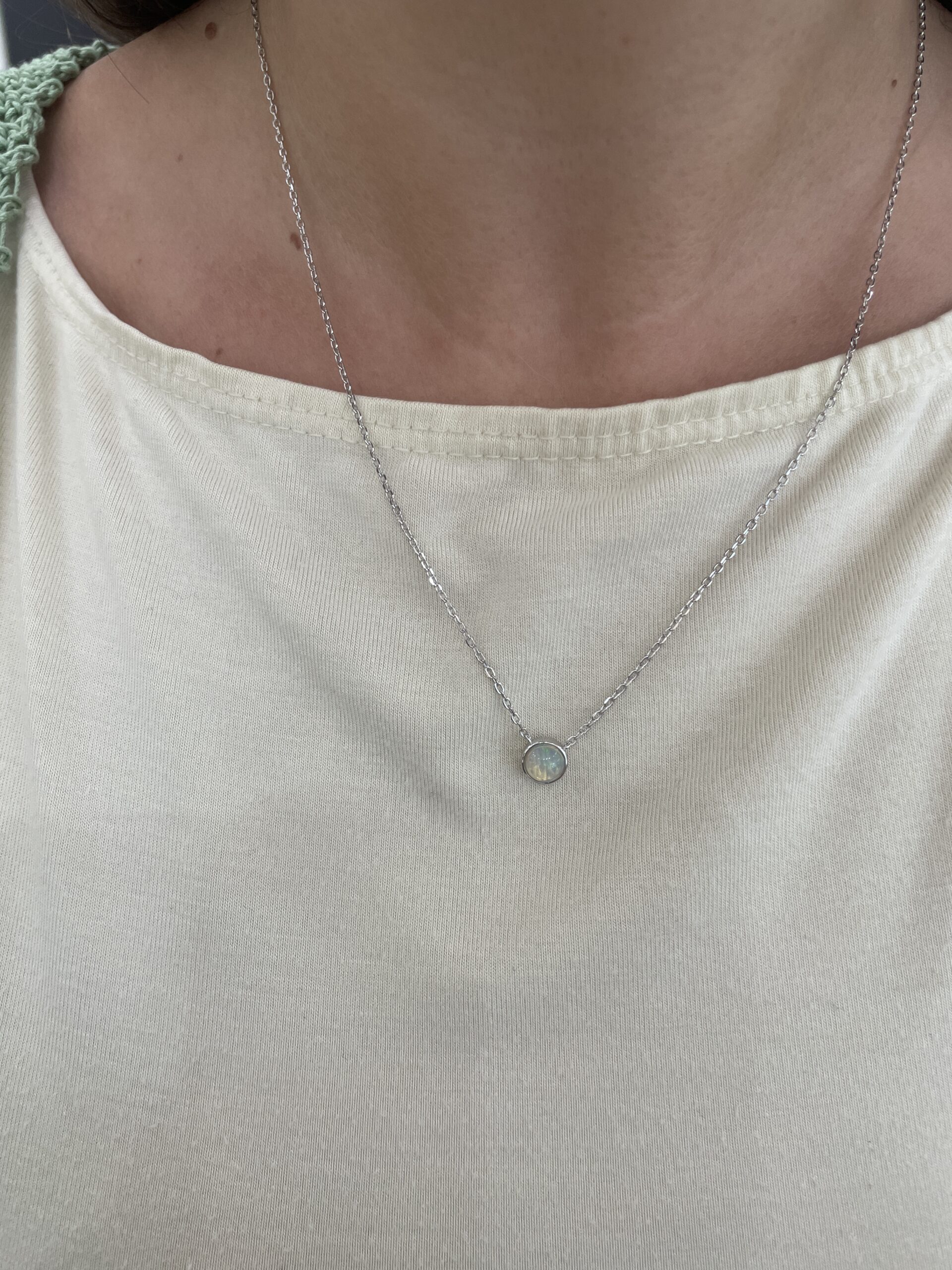 Sterling Silver Opal Necklace