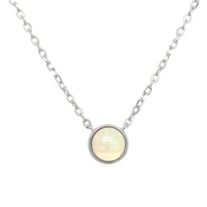 Sterling Silver Opal Necklace