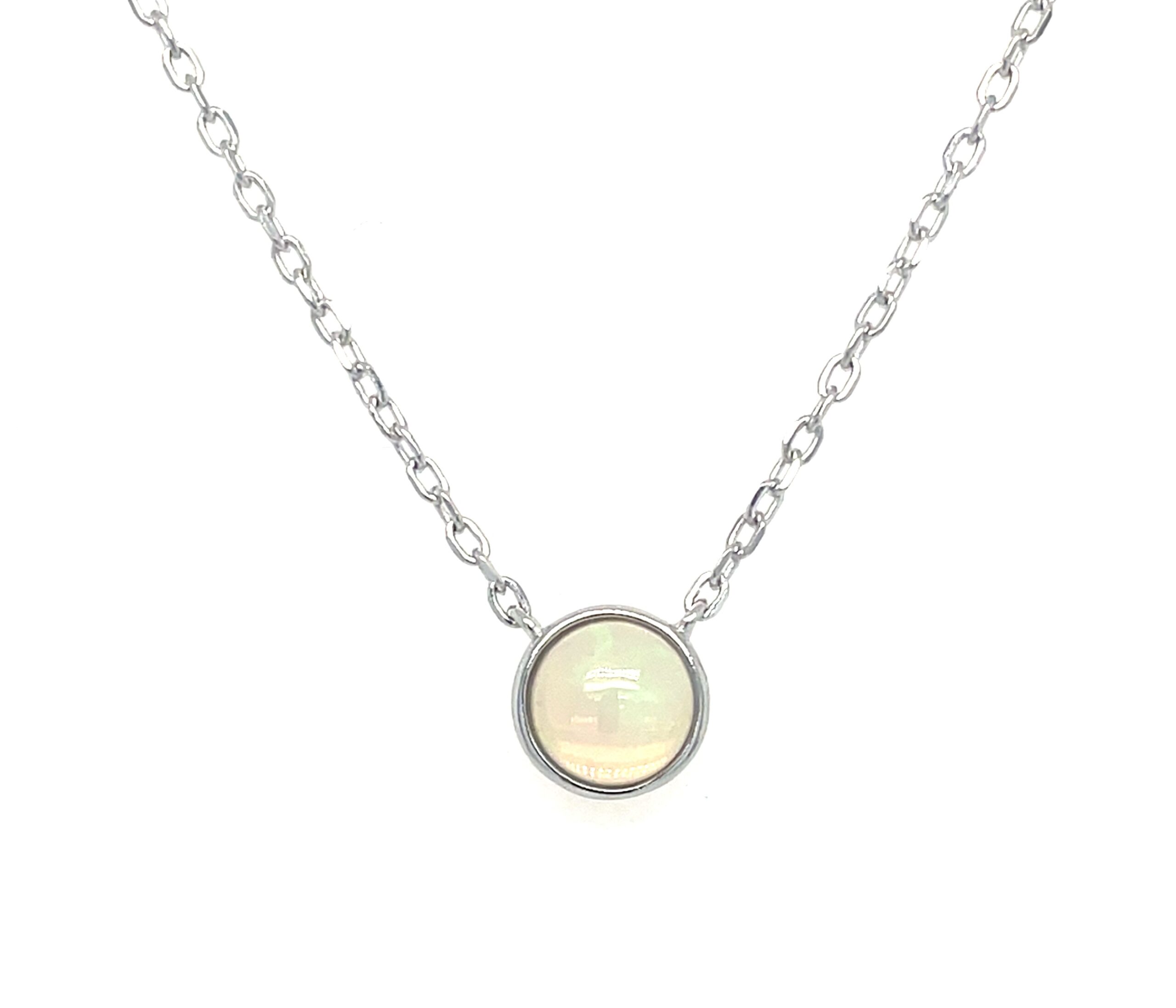 Sterling Silver Opal Necklace