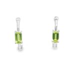 Sterling Silver Peridot Hoop Earrings