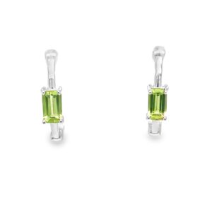 Sterling Silver Peridot Hoop Earrings