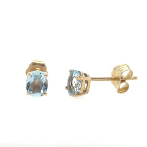 Yellow Gold Aquamarine Earrings
