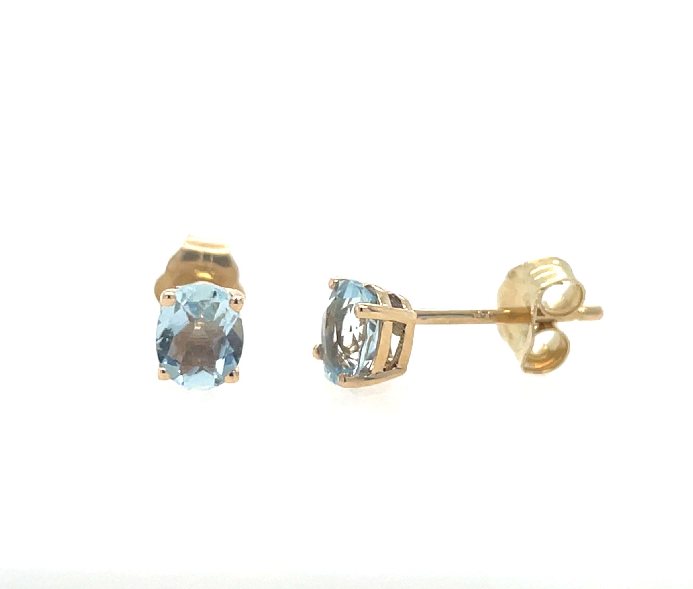 Yellow Gold Aquamarine Earrings