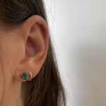 White Gold Emerald Stud Earrings