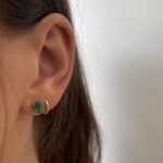 White Gold Emerald Stud Earrings