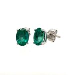 White Gold Emerald Stud Earrings