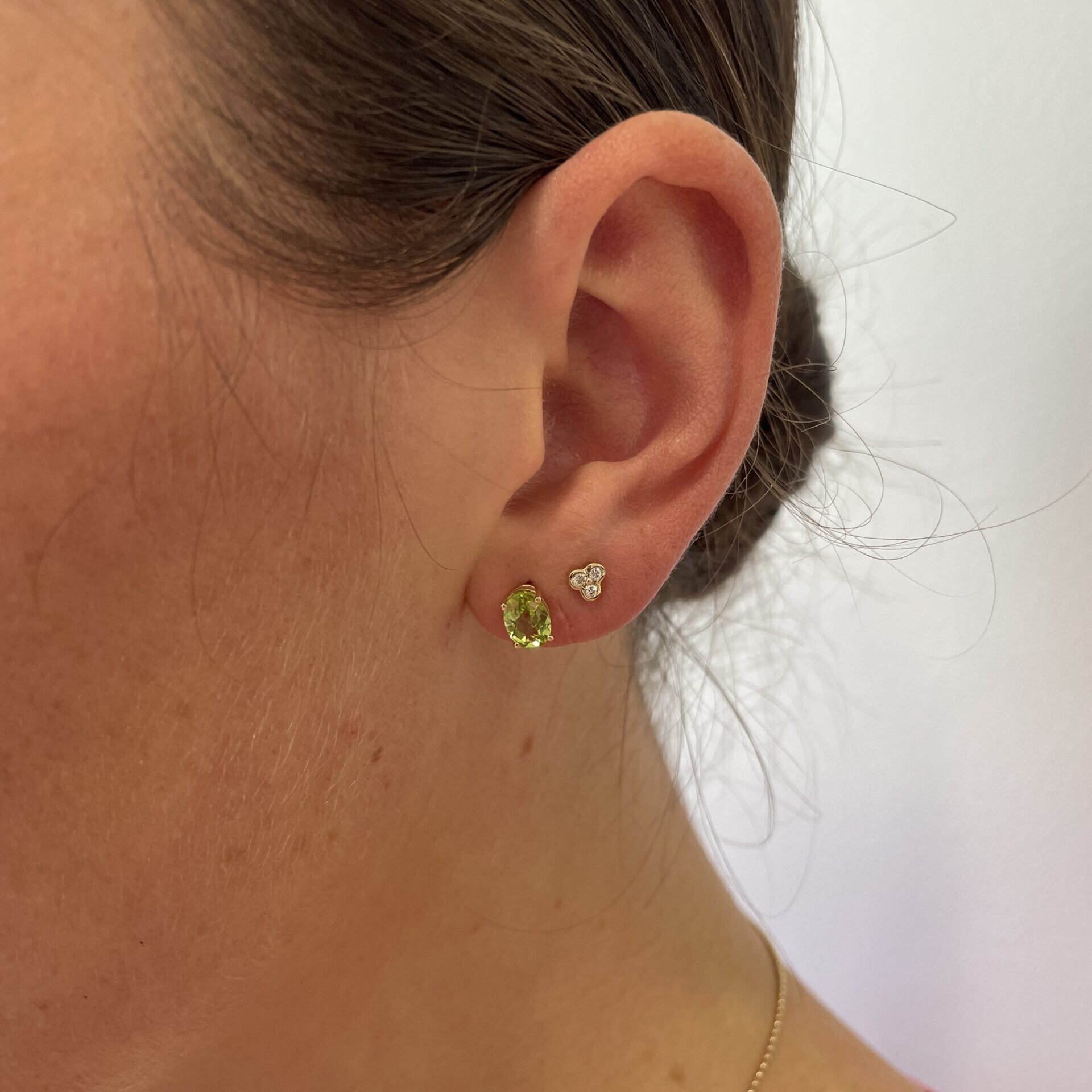 Yellow Gold Peridot Earrings