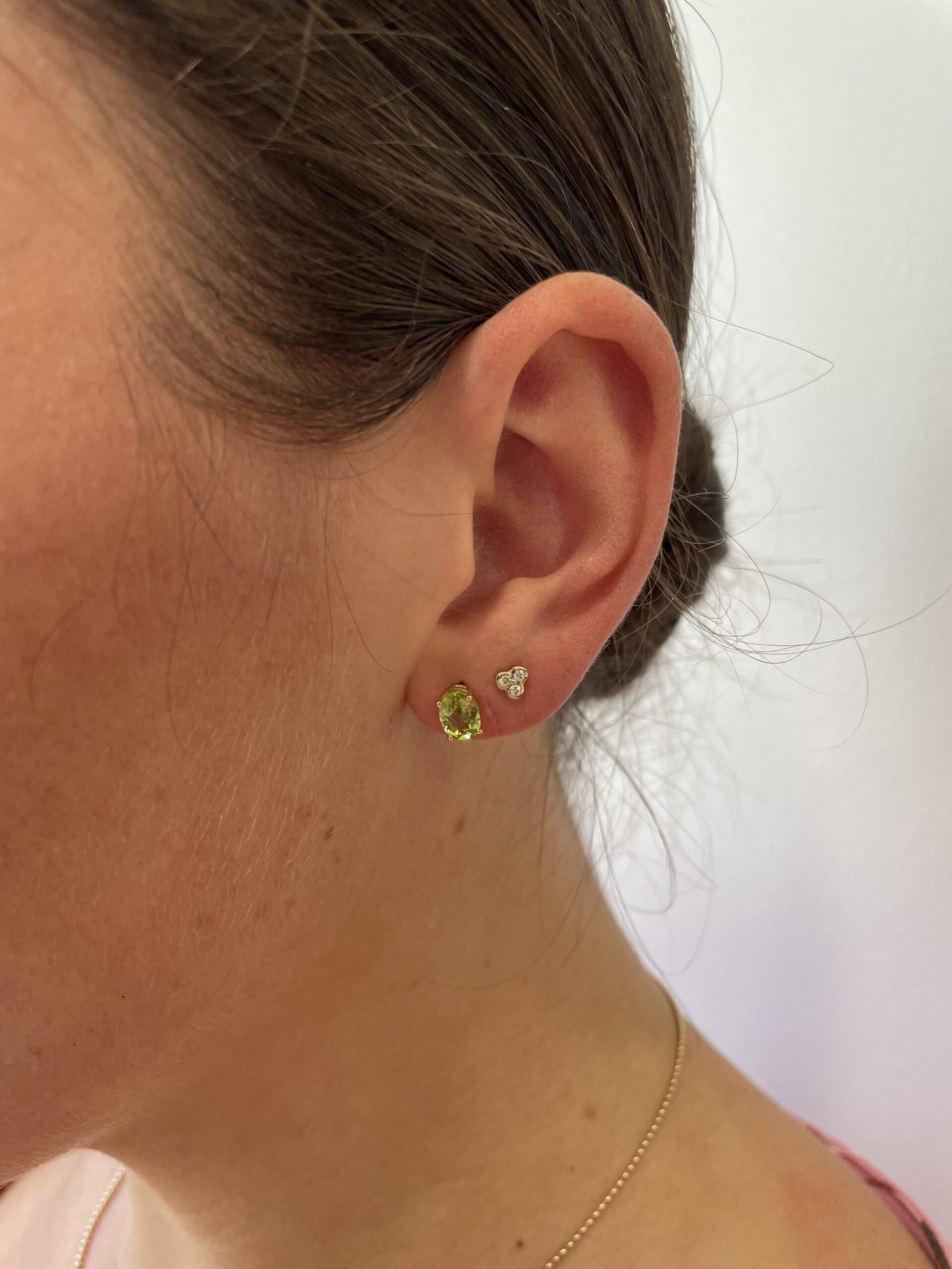 Yellow Gold Peridot Earrings