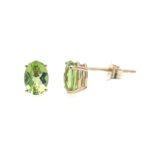 Yellow Gold Peridot Earrings