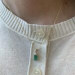Yellow Gold Emerald Necklace with Diamonds