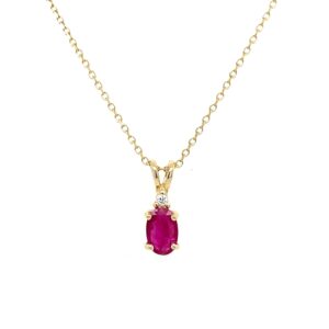 Yellow Gold Ruby Necklace
