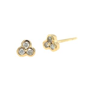 Yellow Gold Bezel-Set Diamond Stud Earrings