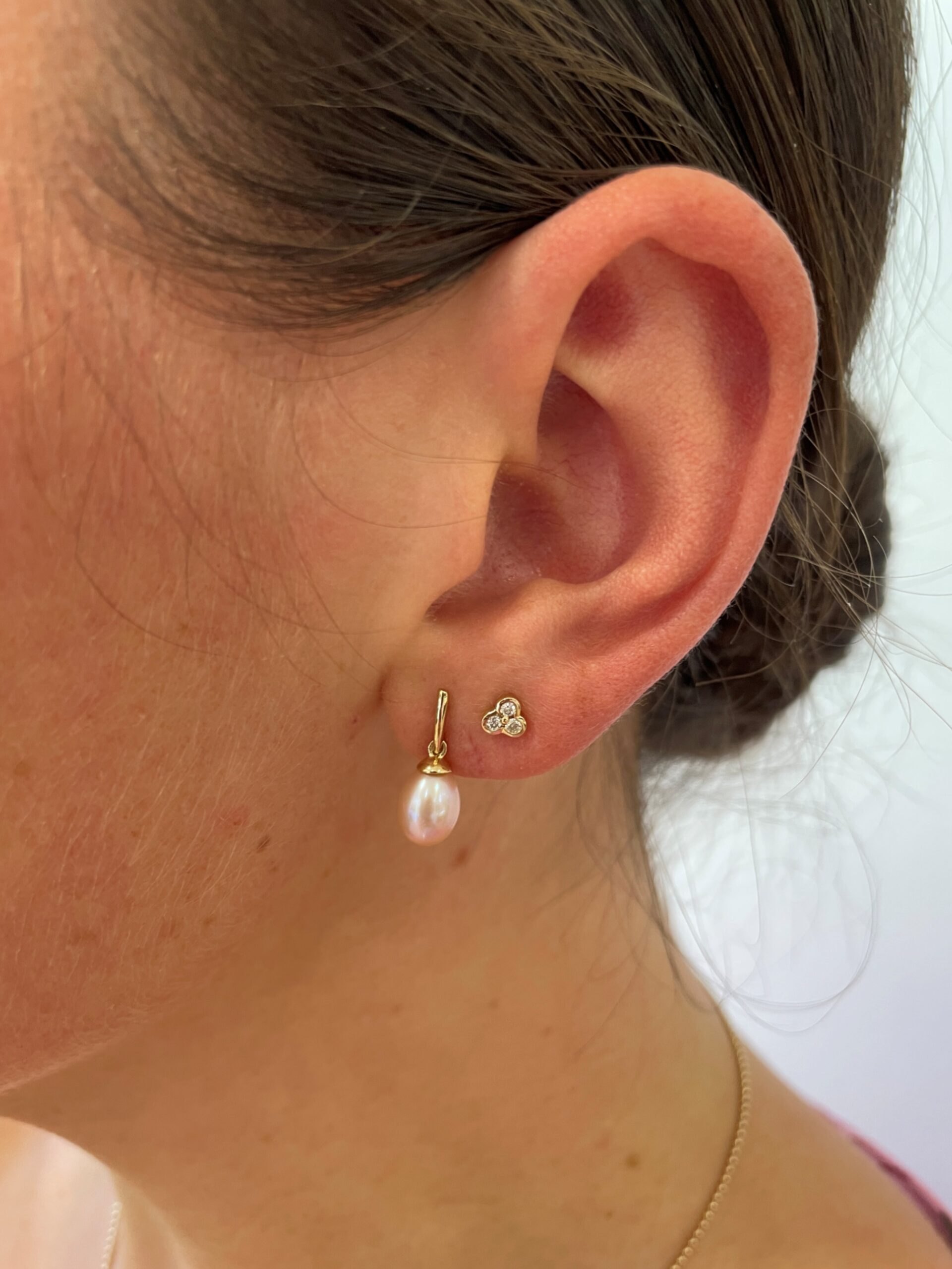 Yellow Gold Bezel-Set Diamond Stud Earrings