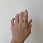 Yellow Gold Peridot Ring with Diamonds