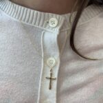 Yellow Gold Sapphire Cross Necklace