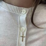 Yellow Gold Sapphire Cross Necklace