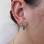 White Gold Emerald-Cut Blue Topaz Earrings