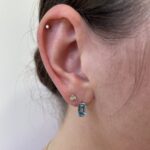White Gold Emerald-Cut Blue Topaz Earrings