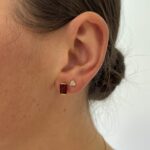 Yellow Gold Emerald-Cut Garnet Earrings